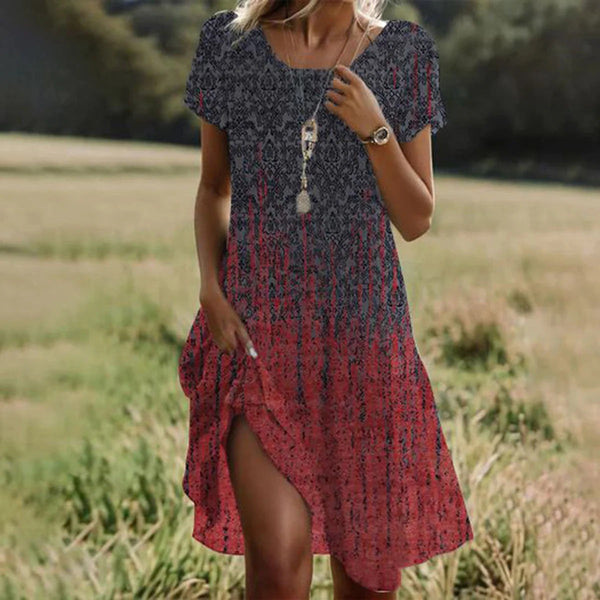 Women’s Casual Floral Print Summer Midi Dress