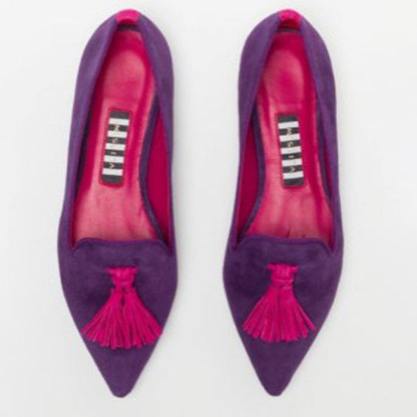 Women’s Pointed Toe Flat Shoes with Decorative Fringe