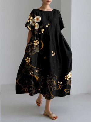Women's Loose Fit Floral Print Maxi Dress