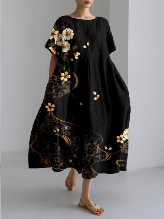 Women's Loose Fit Floral Print Maxi Dress