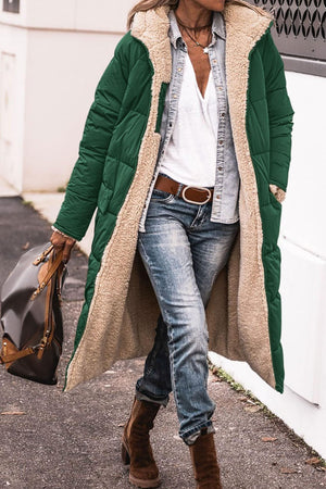 Women's Reversible Winter Jacket Teddy Fleece