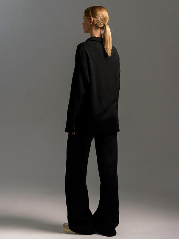 Women's Collared Two Piece Lounge Set Relaxed Fit