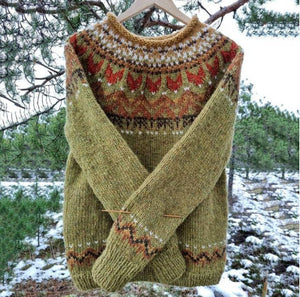 Suéter de punto nórdico Fair Isle para mujer