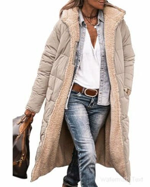 Women's Reversible Winter Jacket Teddy Fleece