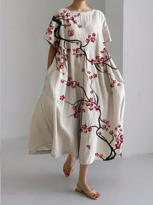 Women's Loose Fit Floral Print Maxi Dress