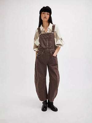 Women's Relaxed-Fit Wide-Leg Overalls with Practical Pockets