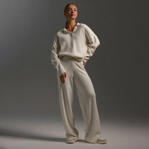 Women's Collared Two Piece Lounge Set Relaxed Fit