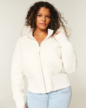 Women’s Cropped Hooded Puffer Jacket