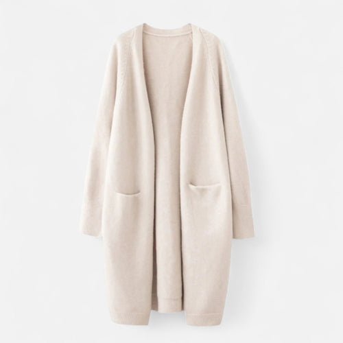 Elegant Women's Open-Front Cardigan Timeless Long Silhouette