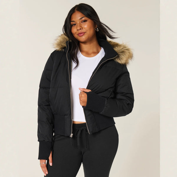 Women’s Cropped Hooded Puffer Jacket