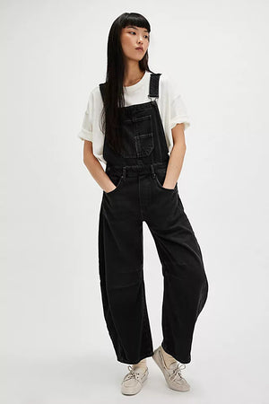 Women's Relaxed-Fit Wide-Leg Overalls with Practical Pockets