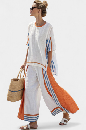 Women's Striped Two-Piece Set for Summer