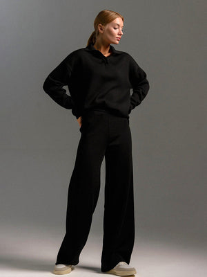 Women's Collared Two Piece Lounge Set Relaxed Fit