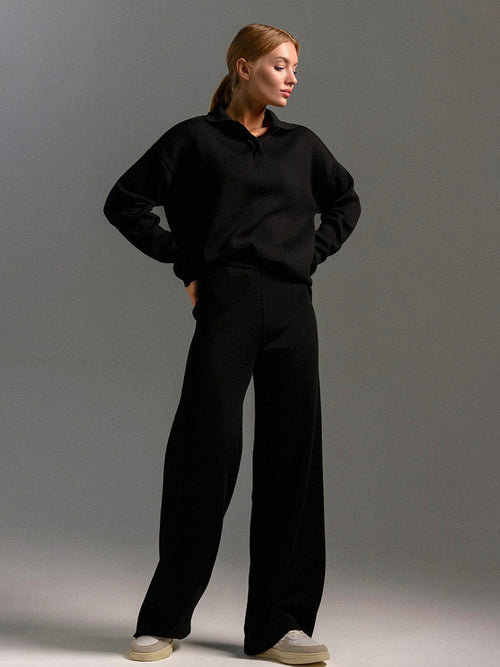 Women's Collared Two Piece Lounge Set Relaxed Fit