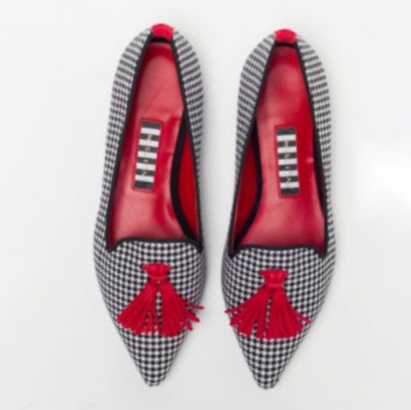 Women’s Pointed Toe Flat Shoes with Decorative Fringe