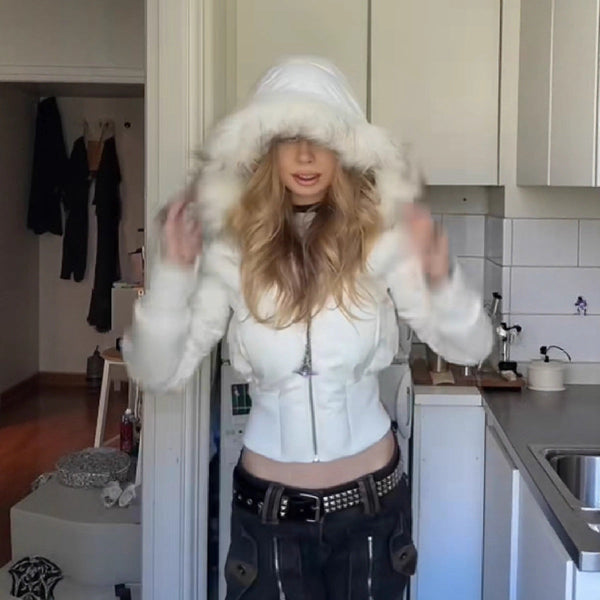 Women’s Cropped Hooded Puffer Jacket