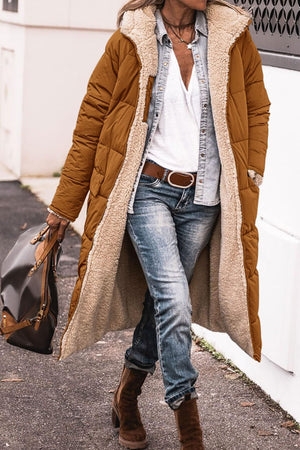 Women's Reversible Winter Jacket Teddy Fleece