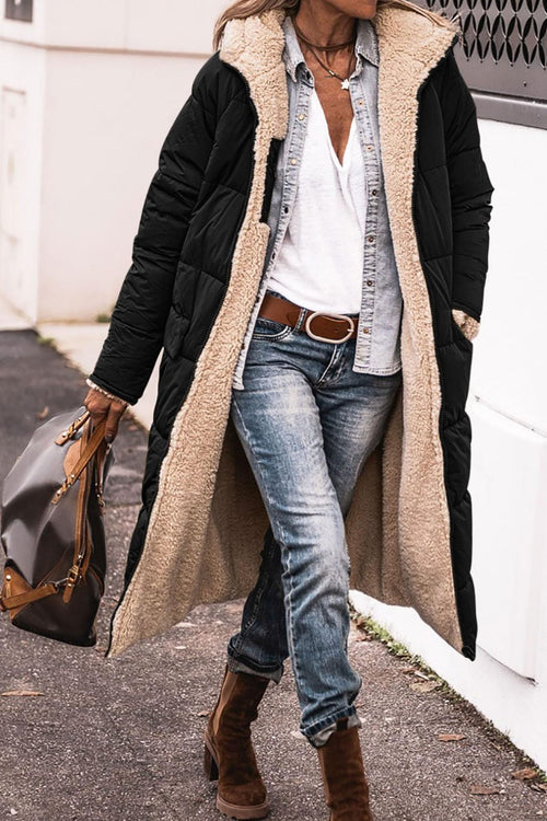 Women's Reversible Winter Jacket Teddy Fleece