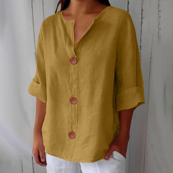 Women's Relaxed Fit Button-Front Casual Blouse