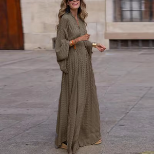 Women's Bohemian Pleated Maxi Dress