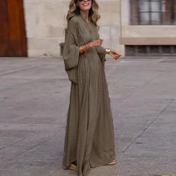 Women's Bohemian Pleated Maxi Dress