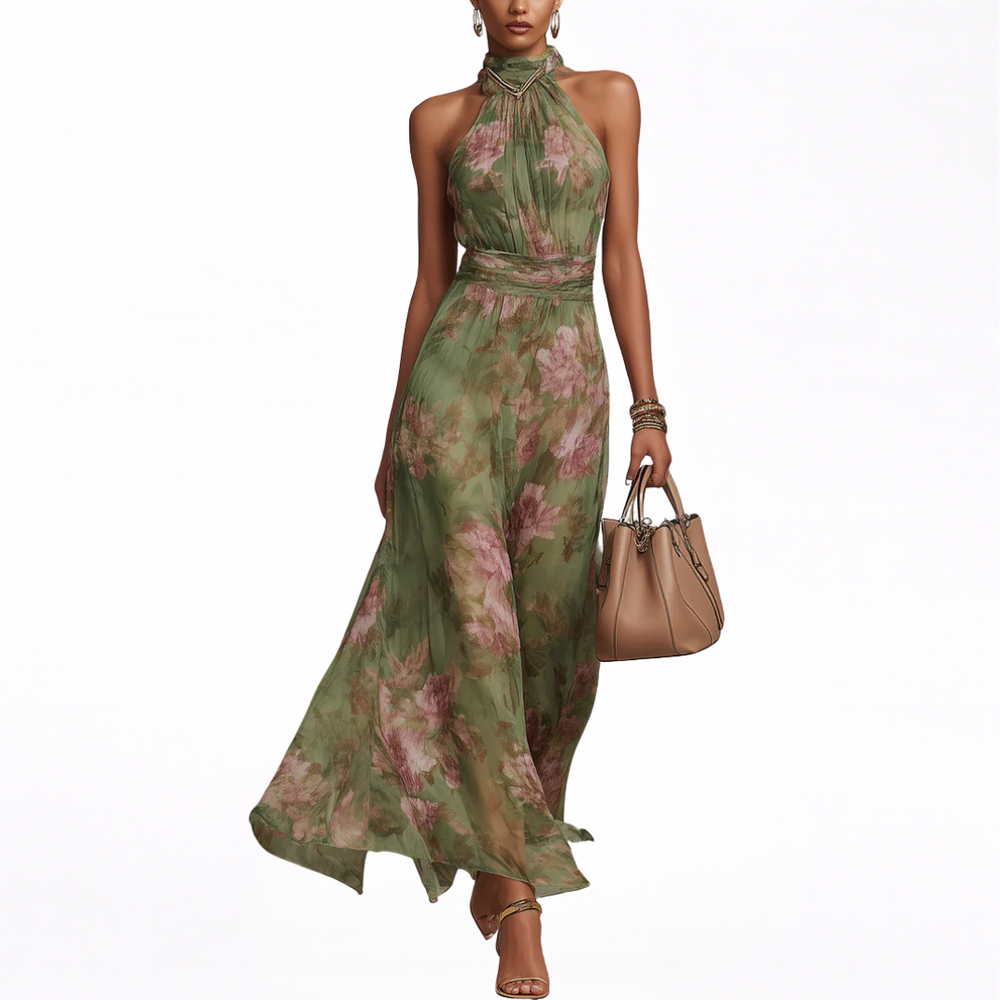 Women’s Elegant Sleeveless Flowy Summer Maxi Dress