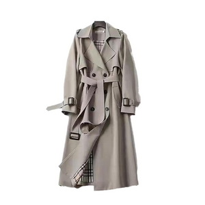 Women's Classic Double-Breasted Belted Trench Coat
