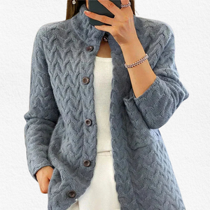Cardigan elegante de punto para mujer con botones al frente