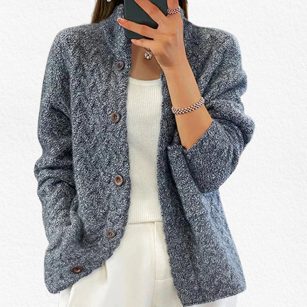 Cardigan elegante de punto para mujer con botones al frente