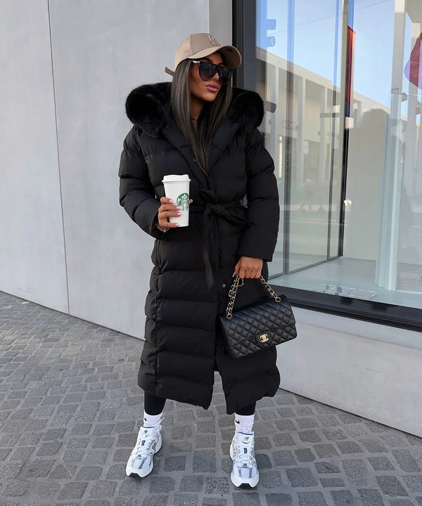Belted Women's Winter Puffer Coat