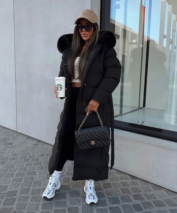 Belted Women's Winter Puffer Coat