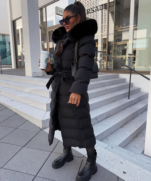Belted Women's Winter Puffer Coat