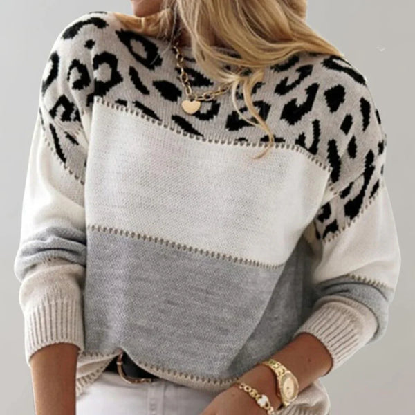 Women's Leopard Print Casual Sweater