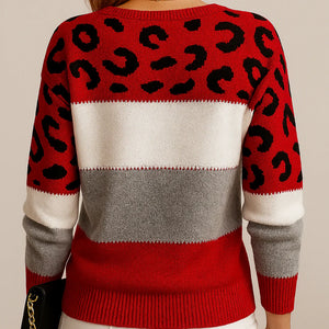 Women's Leopard Print Casual Sweater
