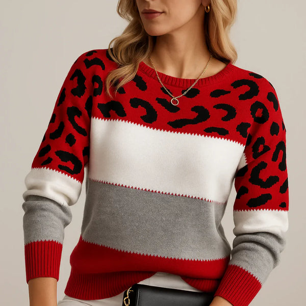 Women's Leopard Print Casual Sweater