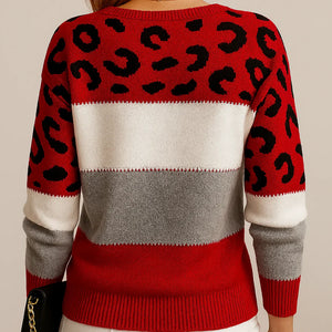 Women's Leopard Print Casual Sweater