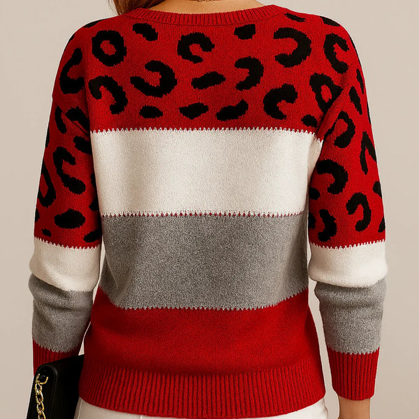 Women's Leopard Print Casual Sweater