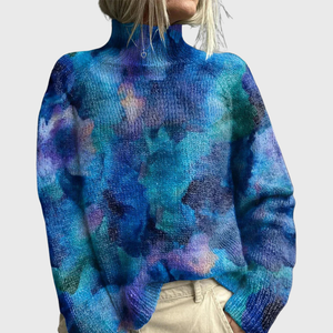 Suéter de cuello alto acogedor y oversize