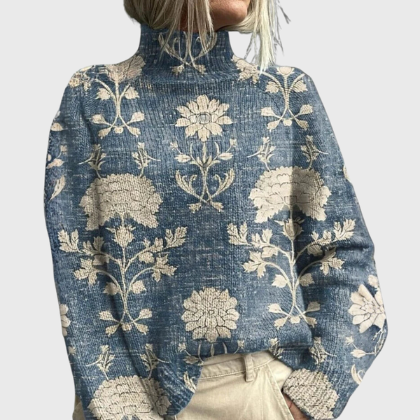 Suéter de cuello alto acogedor y oversize