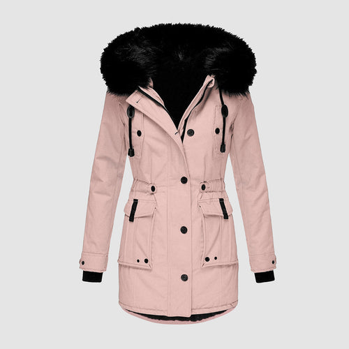 Women's Winter Parka with Faux Fur Hood