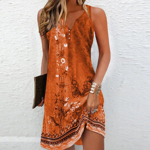 Minivestido floral de verano para mujer sin mangas