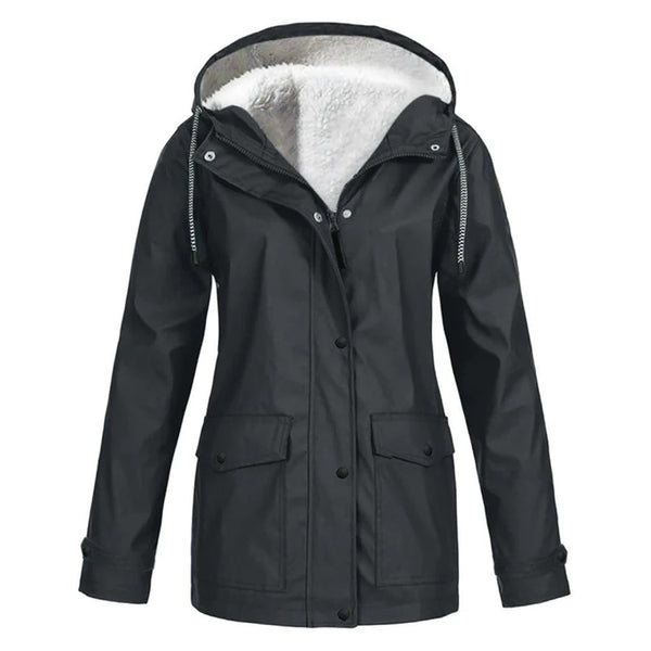 Women's Hooded Fleece-Lined Utility Jacket