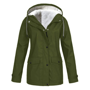 Women's Hooded Fleece-Lined Utility Jacket