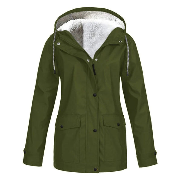 Women's Hooded Fleece-Lined Utility Jacket
