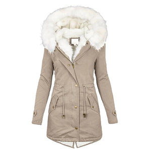 Women's Faux Fur Hooded Winter Parka Coat