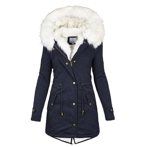 Women's Faux Fur Hooded Winter Parka Coat