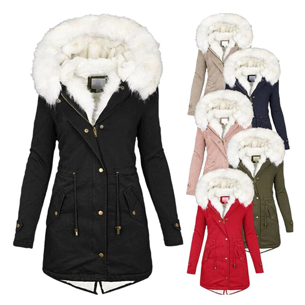 Women's Faux Fur Hooded Winter Parka Coat