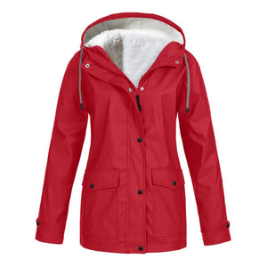 Women's Hooded Fleece-Lined Utility Jacket