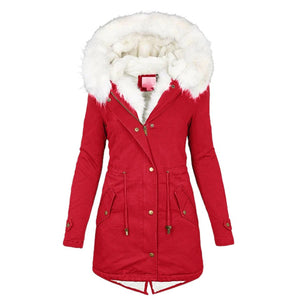 Women's Faux Fur Hooded Winter Parka Coat