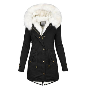 Women's Faux Fur Hooded Winter Parka Coat